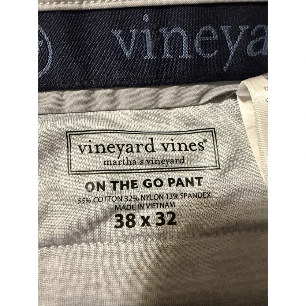 Vineyard Vines OTG Golf Pants Men's 38x32 On The Go Gray Performance Stretch